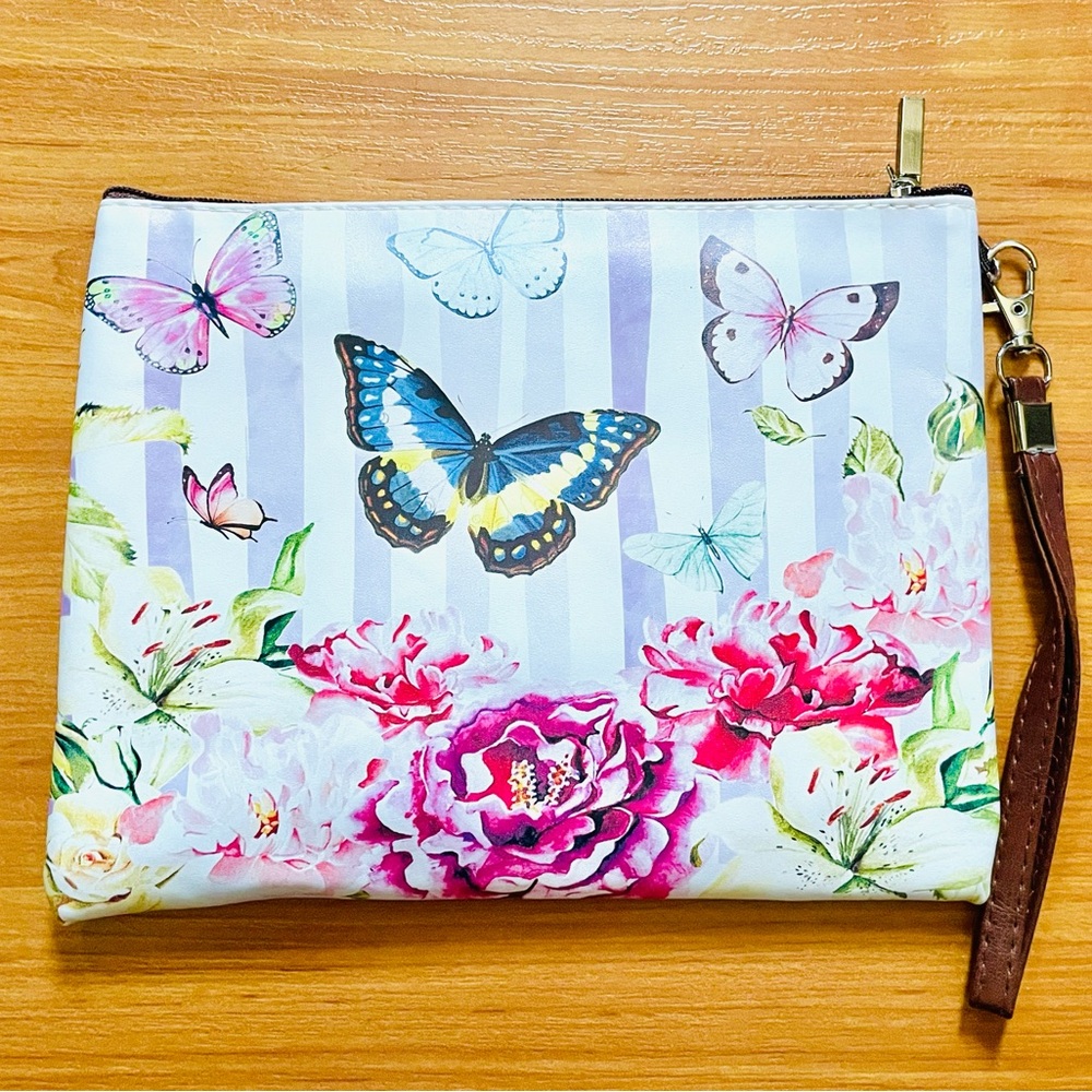 NEW Floral Butterfly Clutch Pouch